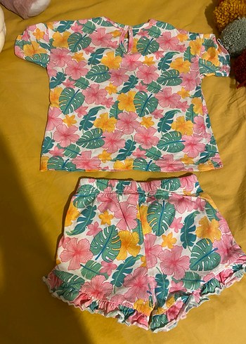 Çiçek Desenli Bebek Kız Takımı - Görsel 8