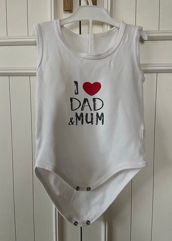 Beyaz Baskılı Askısız Bebek Body - Görsel 9