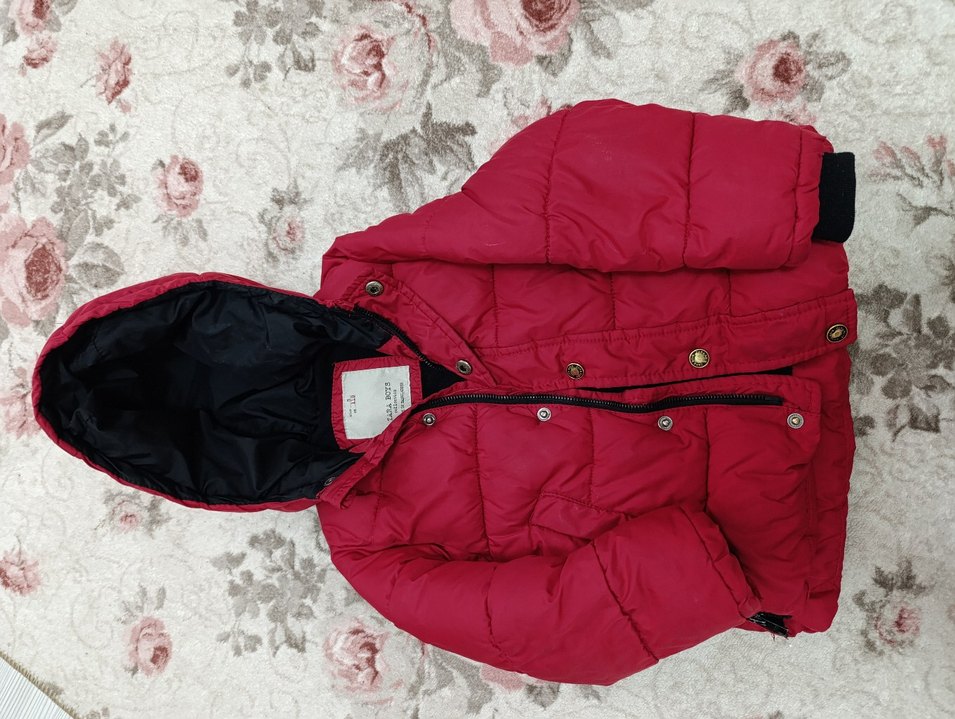 Bordo Kapüşonlu Erkek Çocuk Mont - Görsel 4