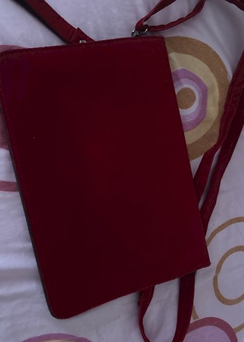 Kırmızı süet çanta - Görsel 6