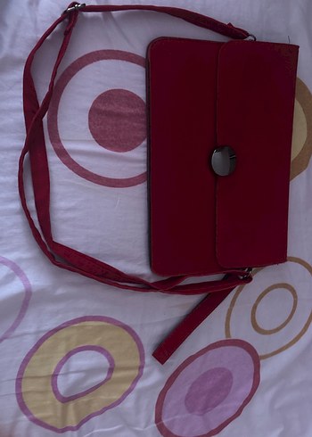 Kırmızı süet çanta - Görsel 2