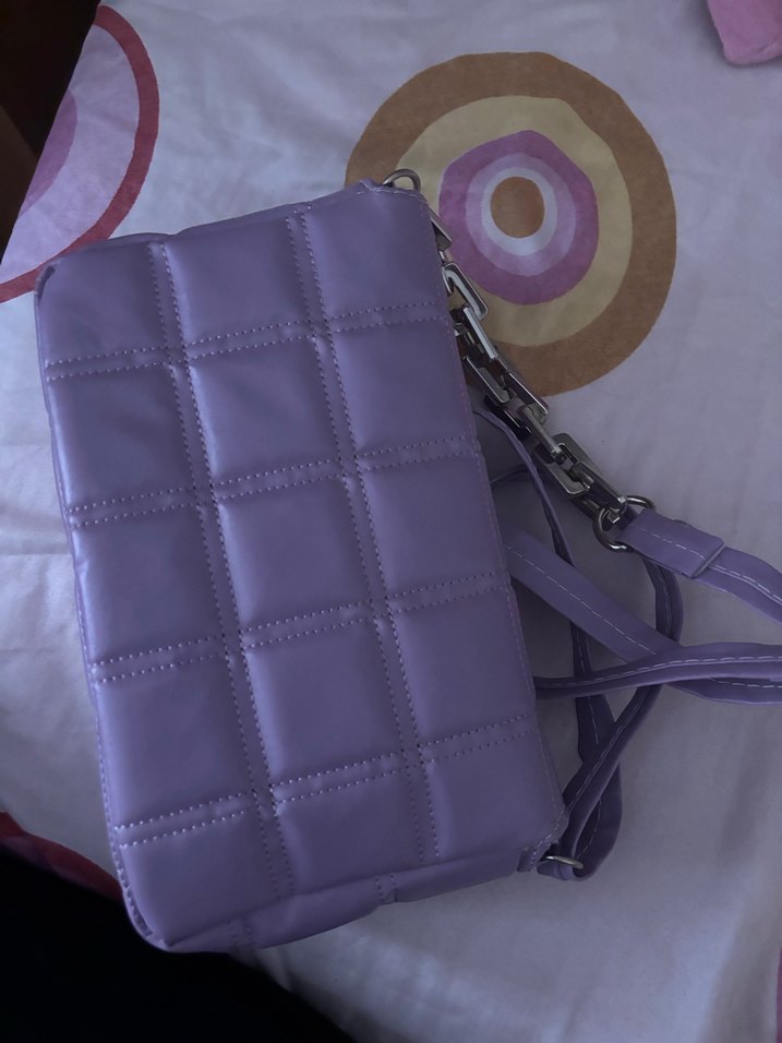 Lila Kadın Omuz Çantası Tokalı - Görsel 3