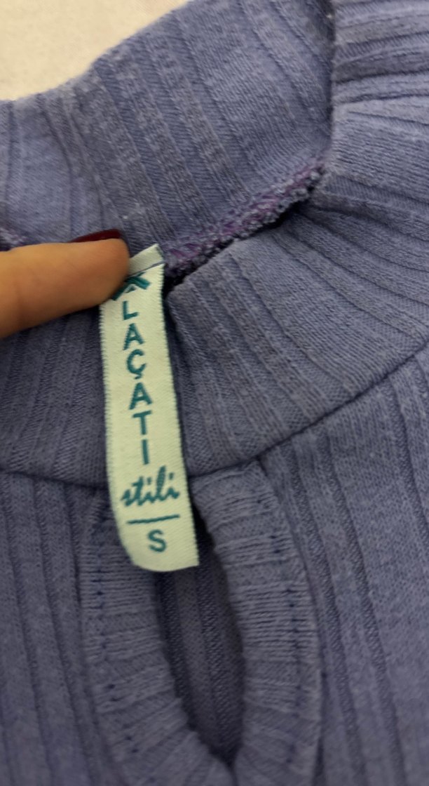 Lila Triko Kadın Uzun Kollu Kazak - Görsel 2