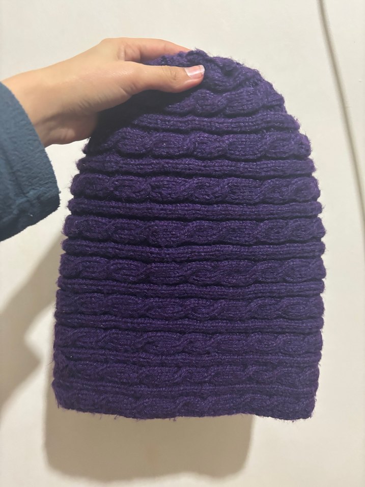 Kadın Mor Örgü Bere - Görsel 2