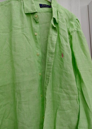 Yeşil Keten Erkek Uzun Kollu Gömlek - Görsel 2