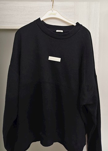 Siyah Oversize Kadın Sweatshirt - Görsel 2