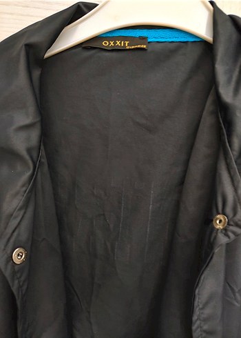 Erkek Siyah Düğmeli Midi Yağmurluk Oxxıt - Görsel 2