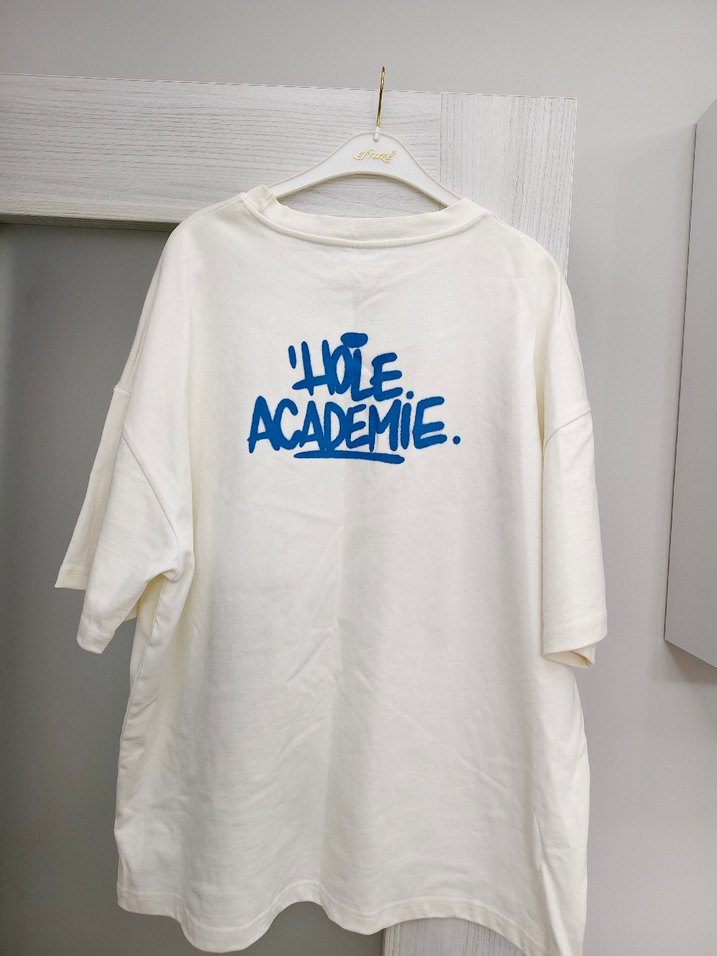 Beyaz Baskılı Oversize Erkek Tişört - Görsel 4