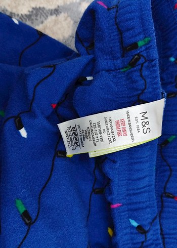 Renkli Desensiz Mavi Erkek Pijama - Görsel 3