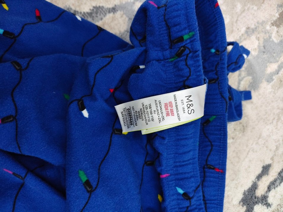 Renkli Desensiz Mavi Erkek Pijama - Görsel 3