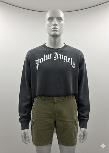 Palm Angels Siyah Baskılı Erkek Sweatshirt - Görsel 3