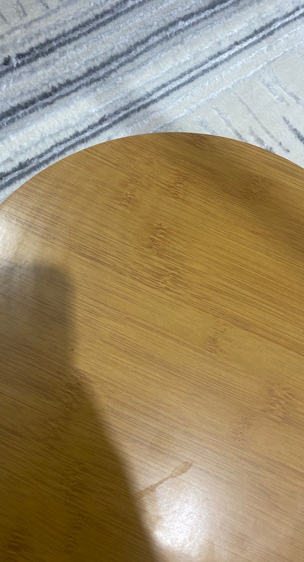 Bej Parlak Ahşap Yuvarlak Tabak Seti - Görsel 3