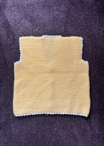 Sarı Bohem Örgü Kız Yeleği - Görsel 5