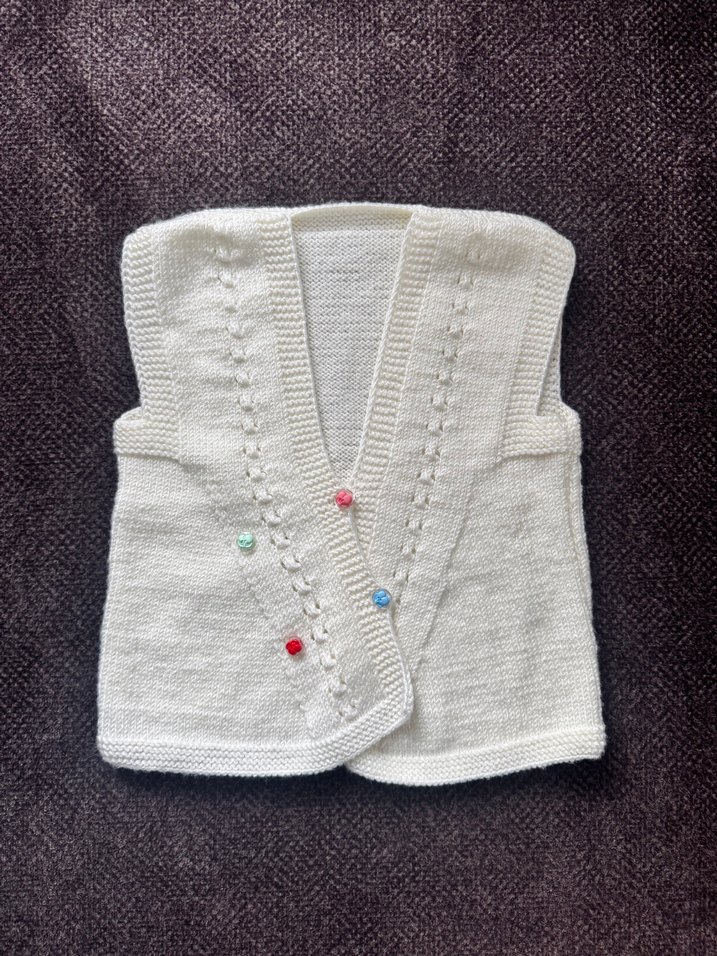 Kız Çocuk Bohem Beyaz Triko Süveter - Görsel 3