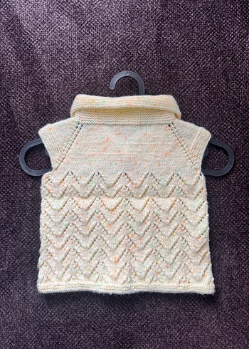 Kız Çocuk Sarı Örgü Yelek - Görsel 3