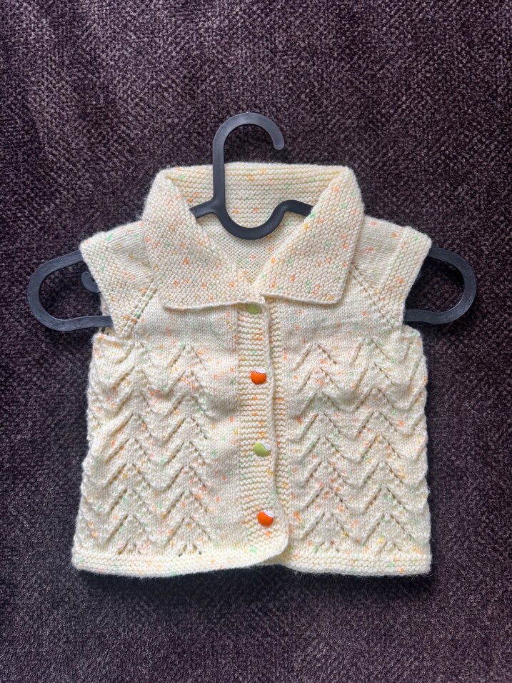 Kız Çocuk Sarı Örgü Yelek - Görsel 2