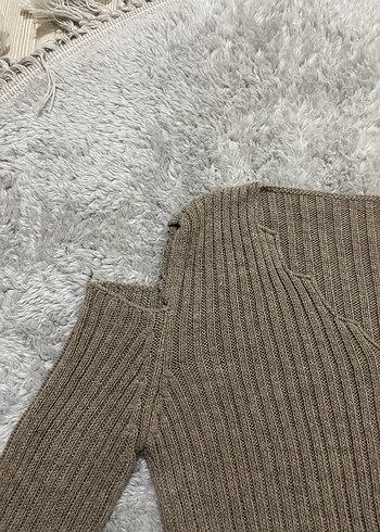 Bej Triko Kadın Kazak Uzun Kollu - Görsel 2