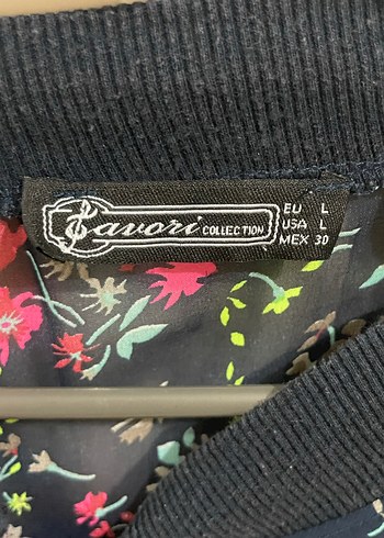 Çiçek Desenli Fermuarlı Kadın Ceket - Görsel 3