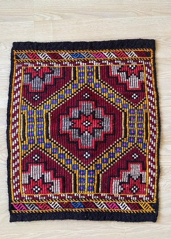 Renkli Nakışlı Geleneksel Kıl Kilim-Yolluk