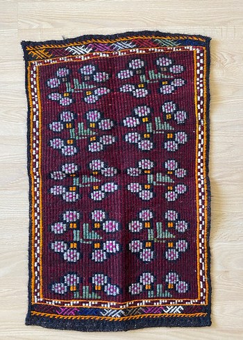 Nakışlı Çok Renkli Geleneksel Kıl Kilim- Yolluk