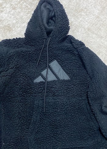 Siyah Kapüşonlu Kadın Peluş Kış Ceketi - Görsel 2