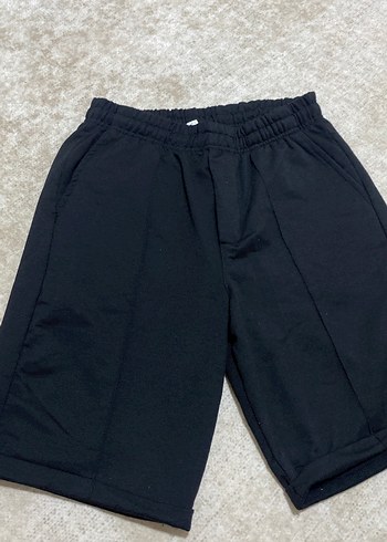 Erkek Siyah Pamuklu Rahat Kesim Şort - Görsel 2