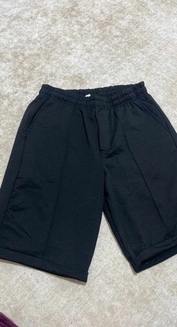 Erkek Siyah Pamuklu Rahat Kesim Şort - Görsel 2