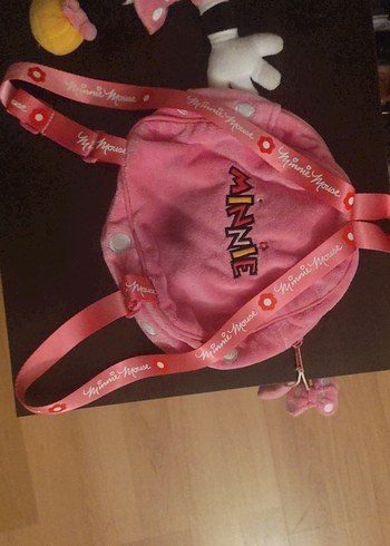 Pembe Minnie Mouse Peluş Oyuncak ve Çanta - Görsel 4