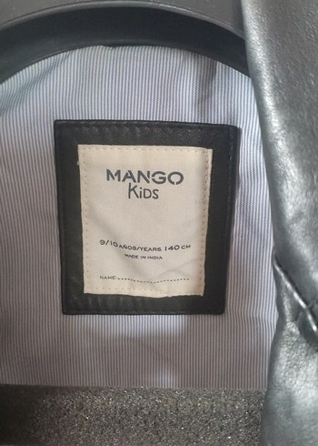 Siyah Deri Biker Ceket, Mango Kıds - Görsel 2