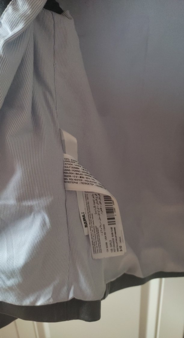 Siyah Deri Biker Ceket, Mango Kıds - Görsel 3