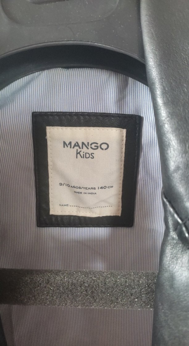 Siyah Deri Biker Ceket, Mango Kıds - Görsel 2