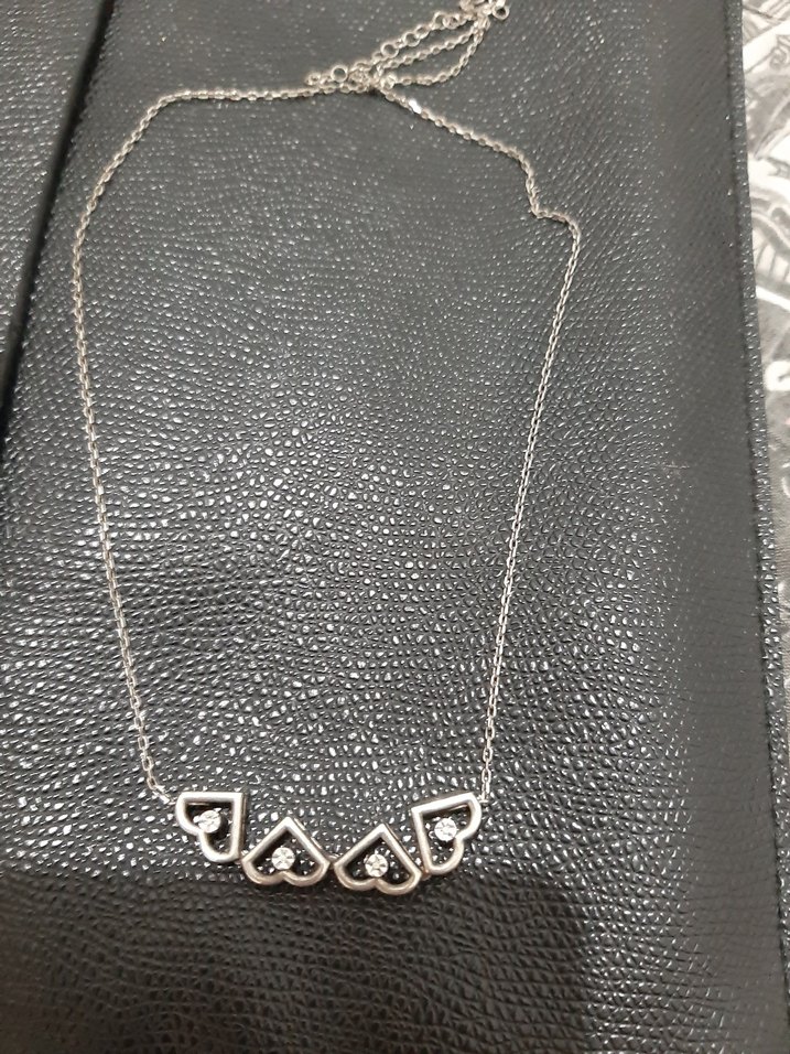 zen pırlantalı gümüş aşk kolyesi - Görsel 3