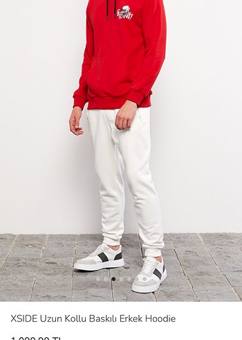 LC Waikiki Kirmizi Kapusonlu Baskili Sweatshirt