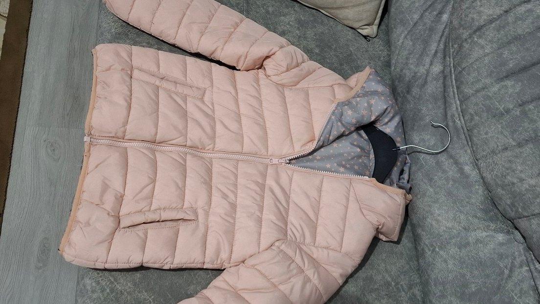 Kız Çocuk Gri Fermuarlı Mont (Çift taraflı kullanılabilir) - Görsel 2