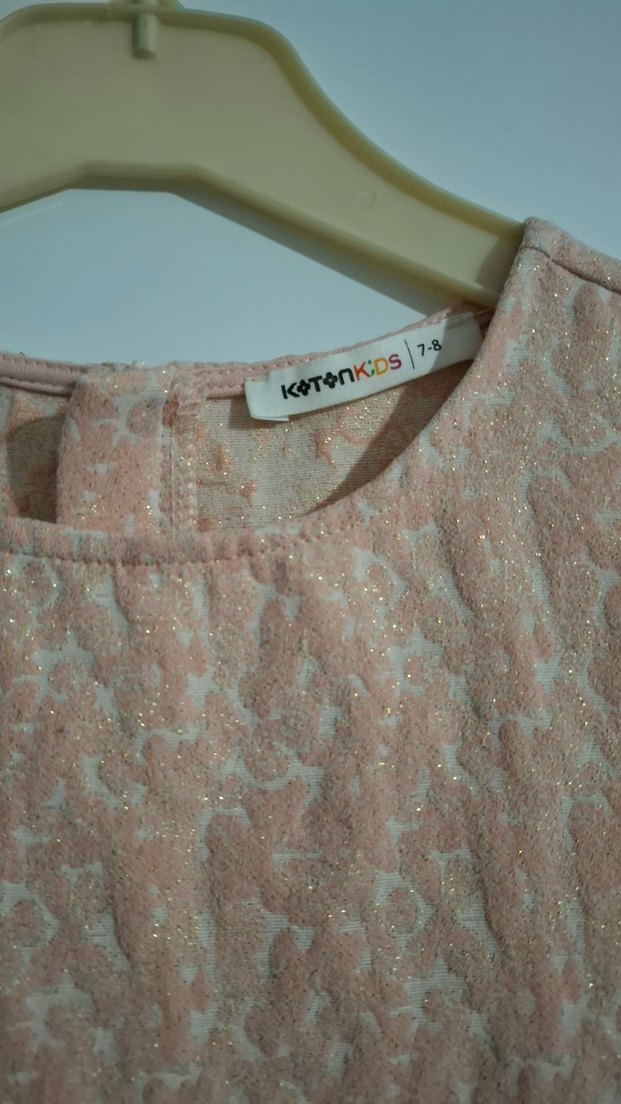 Kız Çocuk Kolsuz Keten Örgü Elbise - Görsel 2