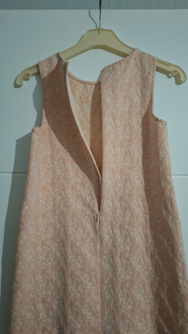 Kız Çocuk Kolsuz Keten Örgü Elbise - Görsel 4