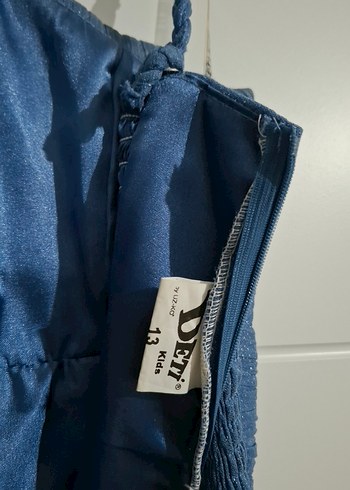 Lacivert Uzun Drapeli Abiye Elbise - Görsel 5