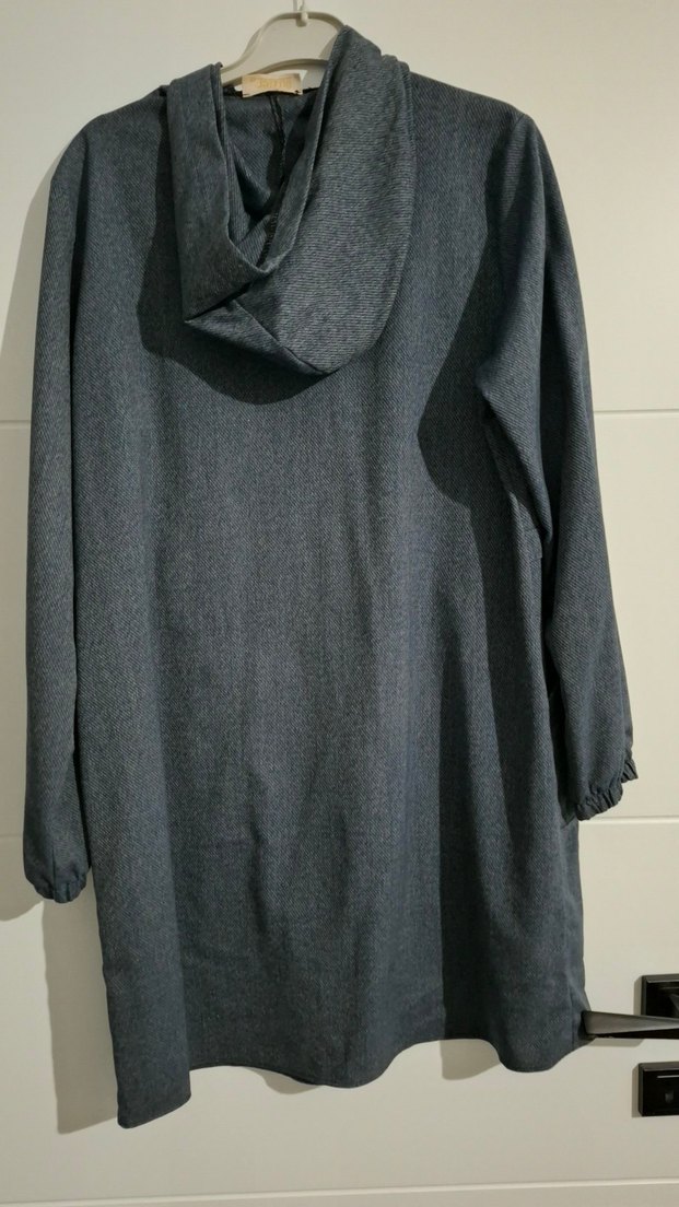 Gri Uzun Fermuarlı Ceket - Görsel 3