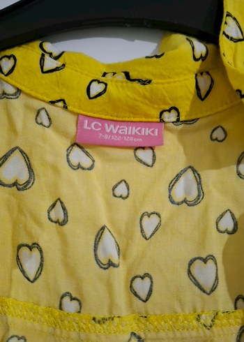 Sarı Kalp Desenli Kız Çocuk Düğmeli Yelek - Görsel 3