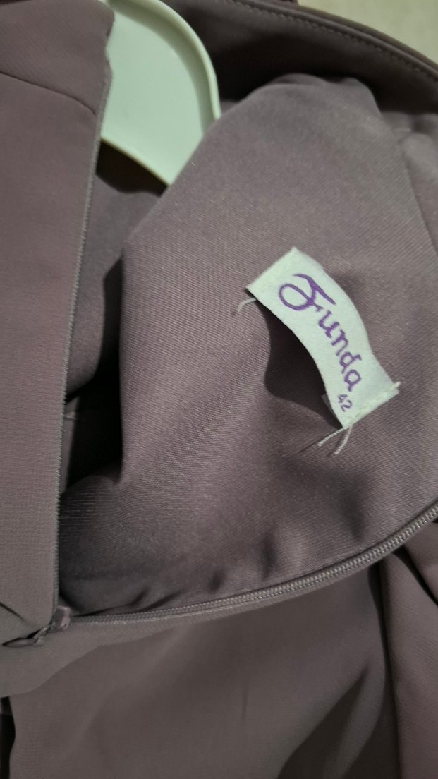 Mor Uzun Kollu Drapeli Kadın Elbise - Görsel 5