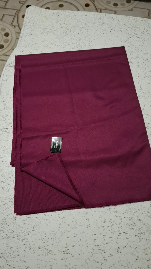 Bordo Saten Kadın Şal - Görsel 2