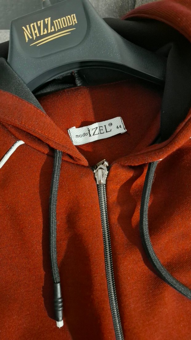 Bordo Fermuarlı Uzun Kadın Kaban - Görsel 5