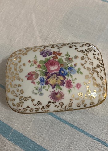 Limoges Antika Çiçek Desenli Ayaklı Bonboniyer - Görsel 3