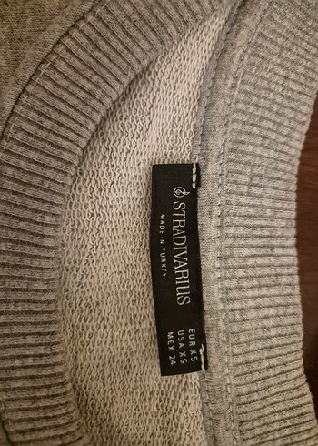 Gri Düğmeli Kadın Sweatshirt - Görsel 2