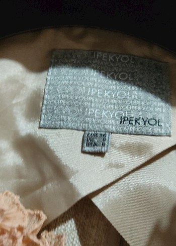 Nakışlı Bej Keten Kadın Ceket - Görsel 3