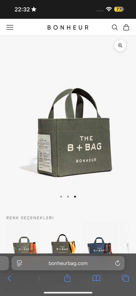 BONHEUR KANVAS ÇANTA - Görsel 2