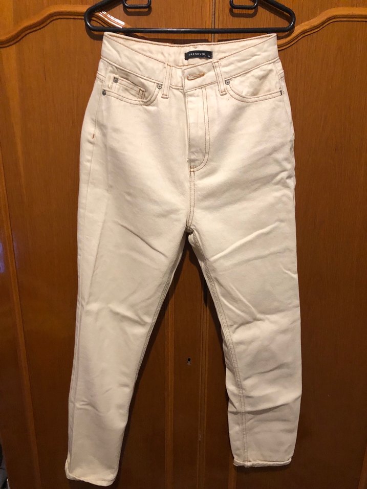 Trendyol milla krem mom jean - Görsel 2