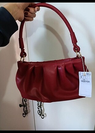 Stradivarius bordo çanta
