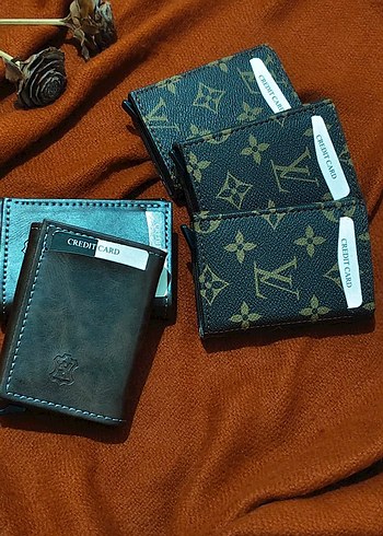 Siyah Kahverengi Erkek Mekanizmalı Cüzdan ve Kartlık Modelleri - Görsel 2