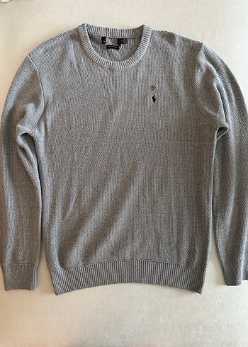 Gri Erkek Triko Yün Kazak - Görsel 4